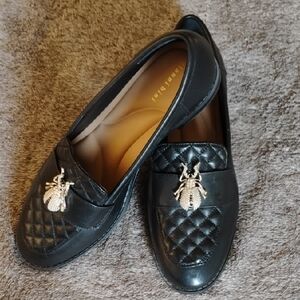 Gianni Bini Barrett Quilted Leather Pearl Anna Rhinestone Beetle Loafers